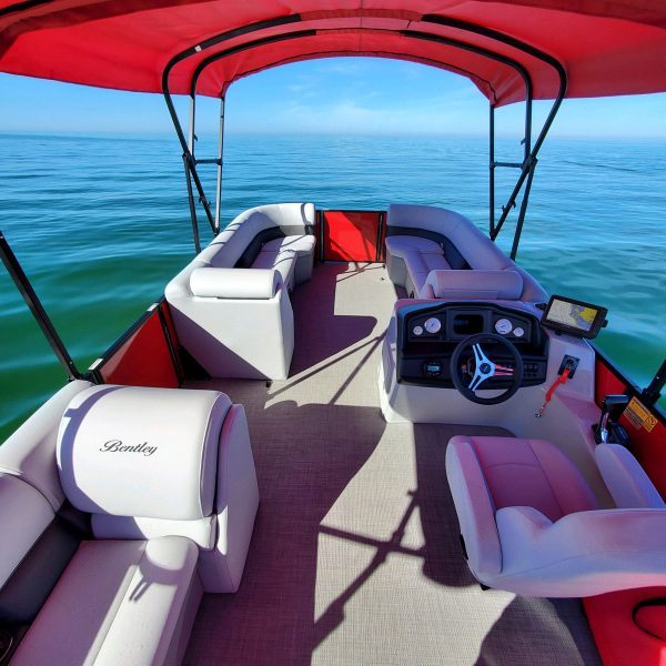 red double bimini seating under top 2